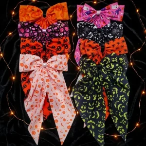 Halloween Ribbon Hair Clip Customizable Patterns and Logos Eco-Friendly Casual Fashion Clips for Hair