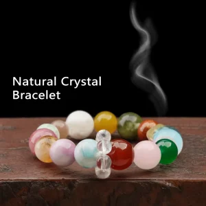 Han Qian’er Artisan Natural Crystal Beaded Bracelet Handmade Healing Stone Fashion Niche Design Jewelry Unisex Guangdong