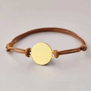 Hand Woven Stainless Steel Round Bracelet with Engraved Patterns Letters Names and Adjustable Bracelets