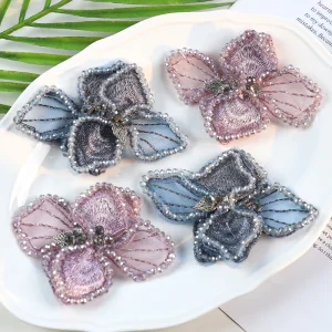 Hand-woven Lace Three-petal Flower Korean Style for Hair Comb Buckles Hair Accessories Hats Garment