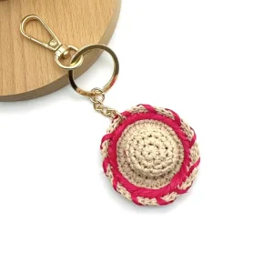 Hand-woven Straw Hat Keychain Unique DIY Pendant Fashionable Keychain and Bag Charm Accessory