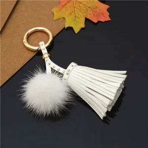 Handbag Bag Charms Tassel KeyRing Accessories Tassel Key Chains Women Girls PU Leather Tassel Keychai