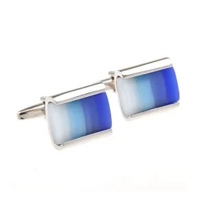 Handcraft Blue Agate Stone Elegant Cufflinks Custom Mens Suit Shirt Fashion Accessory Wedding Tuxedo Trendy Jewelry