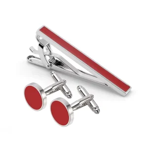 Handcrafted Men’S Engraved Suit Shirt Glass Inlay Cufflinks Tie Clip Set Custom Luxury Fashion Jewelry Accessories