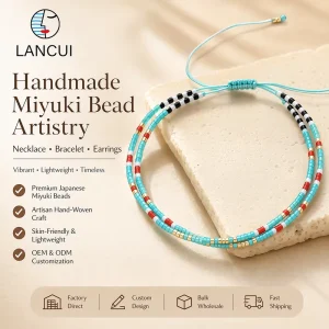 Handmade Artisanal Glass Beads Adjustable Hand Woven Dainty Summer Jewelry Bead Bracelet Fashion Bracelets & Bangles