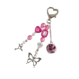 Handmade Beaded Phone Chain with a Cute Gudetama Keychain for Girls in a Simple Ins Style