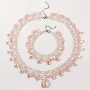 Handmade Bohemia Style Beaded Colorful Pearls Women Girls Necklace Bracelet Party Vacation Collar Chain Body Jewelry