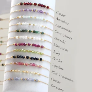 Handmade Bohemian Style Fashion Beaded Bracelets Adjustable Delicate Semi precious Stone Jewelry for Daily