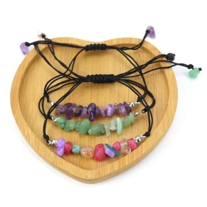 Handmade Bracelet Gift All 13 Colors Natural Stone Color Crystal Agate Beaded Geometric Bracelet
