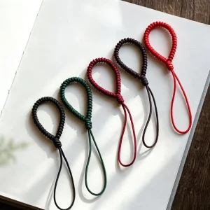 Handmade Diamond Knot Phone Lanyard Custom Vajra Knot Braided Wristlet Strap Ethnic Anti lost Keychain Ring Charm