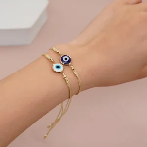 Handmade Evil Eye Adjustable Cord Bracelet Unisex Protection Jewelry Amulet Charm Gift for Women Men Friendship Couple