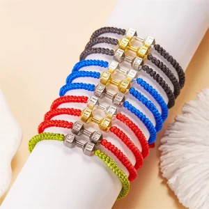 Handmade Mens Dumbbell Charm Braided Bracelet Strong Is Beautiful Live Love Lift Keeping Fit Gym Fitness Bracelets for Women