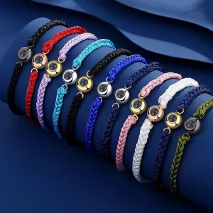 Handmade Minimalism Steel Beaded Bracelets Personalized Picture Projection Photo Jewelry With Charm Photo Projection Jewelry