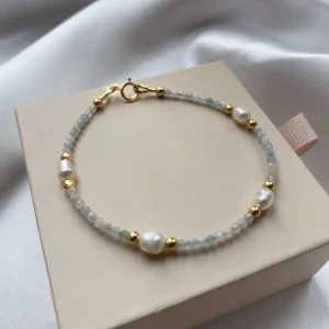 Handmade Minimalist Geometric Jewelry Faceted Gemstone Beads Dainty Natural Stone Bracelet for Party Women’s Healing Crystal
