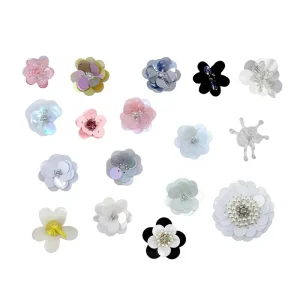 Handmade Nail Beads Fashionable PVC Colorful Sequins Flower Custom Cloth Stickers for Shiny Stage Costumes Socks Shoes