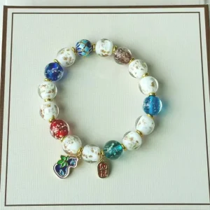 Handmade Natural Gemstone Beaded Bracelet Colorful Crystal Charm Bracelet Fashion Jewelry