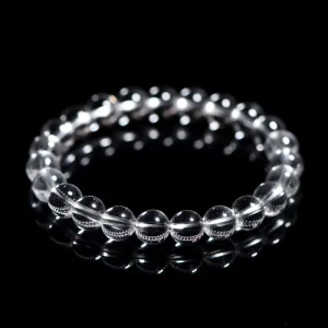 Handmade Old Mine Gemstone Bracelet Natural White Crystal Bead Trendy Butterfly Shape Anniversary Jewelry