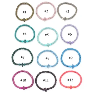 Handmade Orthodox Beaded Bracelet Religious Jewelry Prayer Ropes Knots Ball Shape Acrylic Resin Lucite