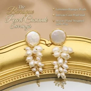 Handmade Pearl Earrings Exquisite Craft High Luster Natural Gloss Women Fashion Jewelry Unique Stylish Gift