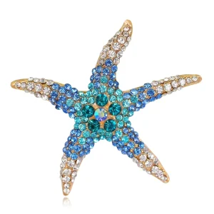 Handmade Plating Animal Starfish Alloy Brooches Children Ladies Garment Decoration Festival Jewelry Gifts Party Show DIY