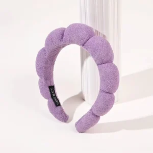 Handmade Puffy Sponge Headband for Women Girls Spa Hair Hoop Soft Bubble Hairband for Face Washing Makeup Hair Accessories