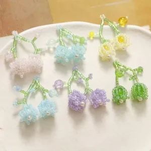 Handmade Seed Bead Forest Style Earrings for Girls