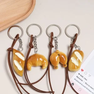 Handmade Simulated Pretzel Bread Keychain Cute Bag Decoration Pendant Car Keychain Charm