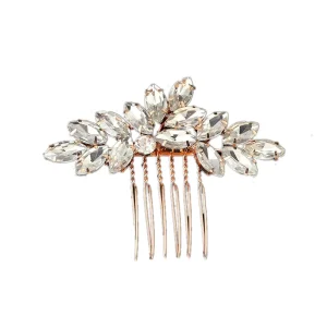 Handmade Small Gold Rhinestone Bridal Headpiece Wedding Hair Comb for Crowns Wreaths and Tiaras Sets