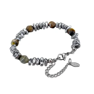 Handmade Three Dimensional Natural Stone DIY Bracelet Waterproof Stainless Steel Beaded Fashion Jewelry Classic Ball Shape