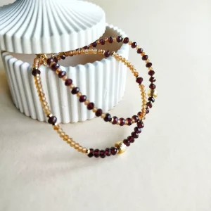 Handmade Trendy Natural Stone Healing Crystal Bracelets Tiny Faceted Beads Waterproof Non Tarnish Fashion Classic Geometric