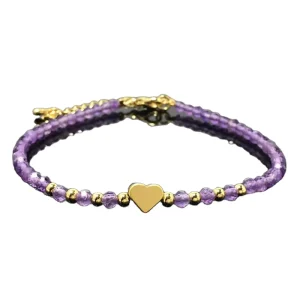 Handmade Women’s and Girls’ Healing Jewelry Tiny Stone Bracelet with 3mm Faceted Crystal Beads Classic Ball Shape
