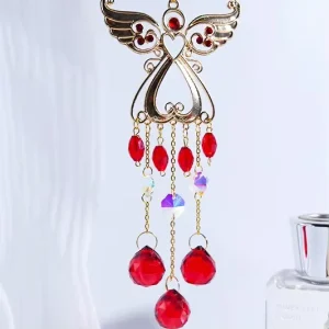 Hanging White Crystal Suncatcher Chandelier with Prism Life Flower Design Rainbow