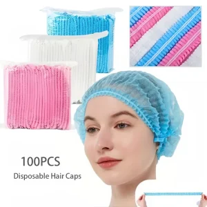 Head Cover Hot Selling Hair Nets Hair Cover Strip Non Woven Clip Mob Cap Disposable Hair Beauty Bouffant Caps For Beautician