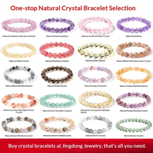Healing 6 8 10 12 mm Natural Stone Crystal Bracelets Stretch Beaded Round Beads Energy Quartz Jewelry Bulk Supply