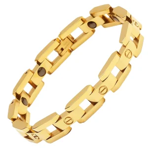Healthy Personalized Stainless Steel Magnetic Bracelet Fashionable Customizable Bangles for Men and Women