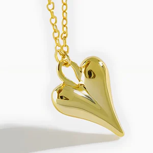 Heart 14k Gold Pendant Necklace for Women 925 Sterling Silver Fashion Chain Custom Jewelry
