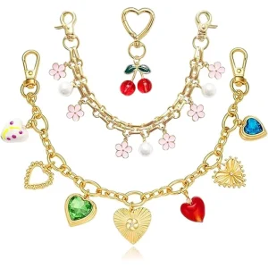 Heart BowKnot Decorative Charms Elegant Pendant Bagchain Replacement Shoulder Bags Chains Straps for Women Crossbody