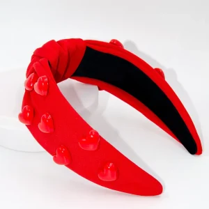 Heart Decorated Knotted Headbands Multicolor Fabric Hair Hoops Women’s Hair Accessories