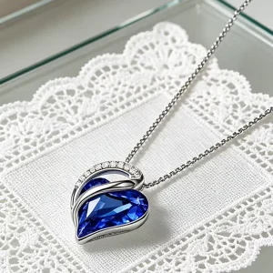 Heart Pendant Copper alloy Inlaid Crystal Layered Chain Adjustable Clavicle Necklace Romantic Women Daily Wear Fashion Jewelry