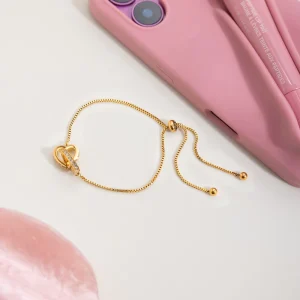 Heart Shape Clasp Bracelet Light Luxury High End Stainless Steel Jewelry Women Cross Border Niche Design Fashion Accessory