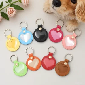 Heart Shape Leather Pet Hair Storage Pouch Pet Fur Keepsake Cat Paw Keychain Gifts Memorial Bag Charm for Pet Lovers