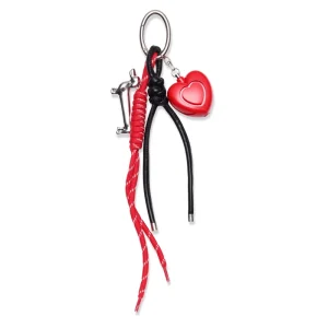 Heart Shape Personal Safety Alarm Keychain Red Black Tassel Pendant Portable Emergency Loud Sound Bag Charm for Women