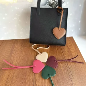 Heart Shaped Bag Hanging Keychain PU Tags Hang Bag Pendant Popular Accessories PU Palm Print