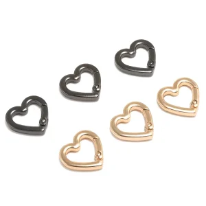 Heart Shaped Zinc Alloy Spring Snap Hook DIY Letterpress Printed Metal Bracelet Key Chain Accessories