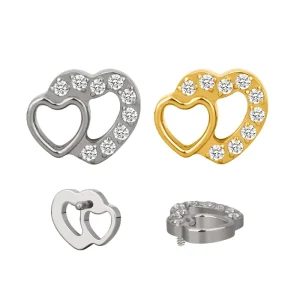 Heart Titanium Internally Threaded Top Studs Nose Rings Piercing Cartilage Earrings Helix Labret Body Jewelry