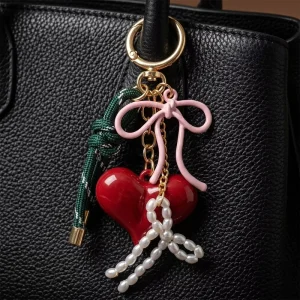 Heart shaped Bow Keychain Bag Pendant Starfish Conch Shell Hand woven Rope Keychain Fashion Accessories Charm Accessories