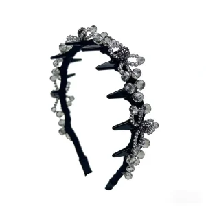 Heavy Duty Crystal Flower Tooth Comb Hairband Celebrity for High Crown Hair Accessory Handmade Light Luxury High End