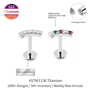 Helix Earring Nose Ear Ring Lip Ring Piercing Jewelry ASTM F136 Internally Threaded Top Fashion Jewelry