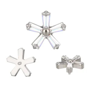 Helix Titanium Body Jewelry 5 Baguette CZ Form in Star Earring Zircon High Grade Punk Earrings Stud Labret Lip Piercing Jewelry