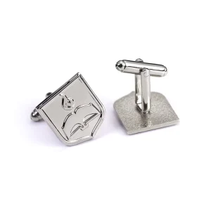 Hesank Factory Free Design Sublimation logo Fashion Men Suit Shirts Luxury Custom Personalize Silver Cufflinks for Shirts